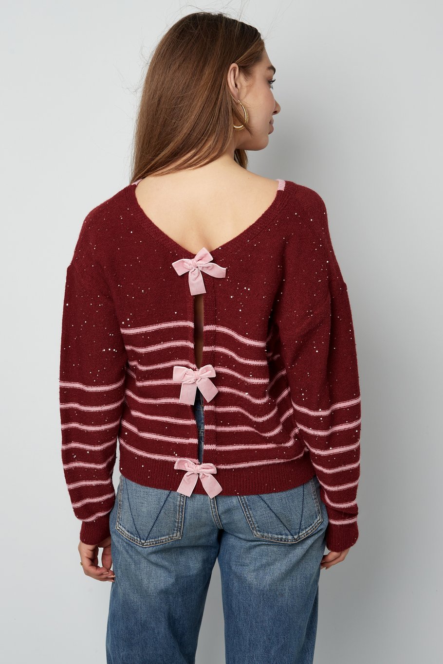 Bow Delight cardigan - red
