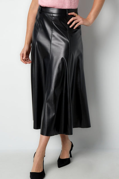 PU long skirt - Black