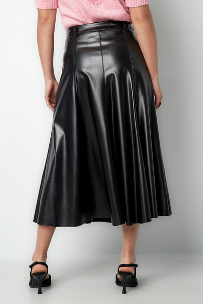 PU long skirt - Black