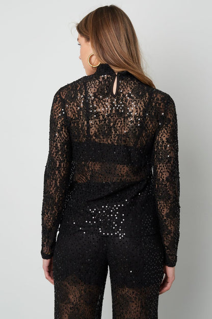 Glitter Lace Top