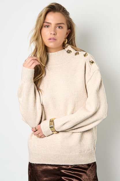 Polyester Sweater met Zijknopen