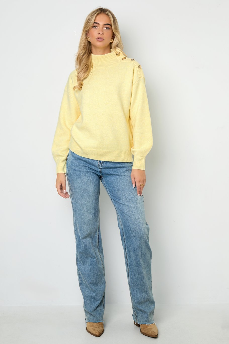 Polyester Sweater met Zijknopen